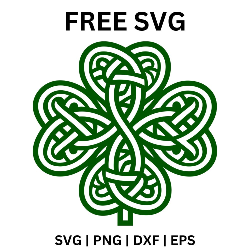 Free Celtic Knot Shamrock SVG Design – 8SVG