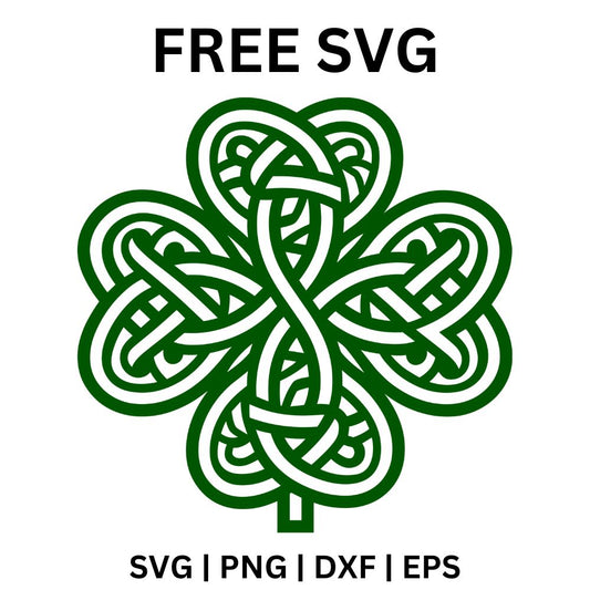 Free Celtic Knot Shamrock SVG Design-8SVG