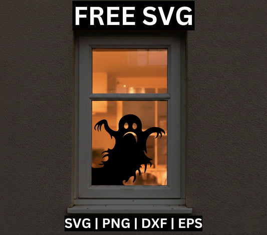 Ghost Halloween SVG Free for Cricut & Silhouette | Window Cling Decoration-8SVG