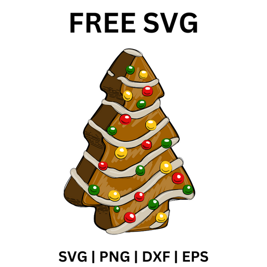 Gingerbread Christmas Tree Free SVG Cut File for Cricut
