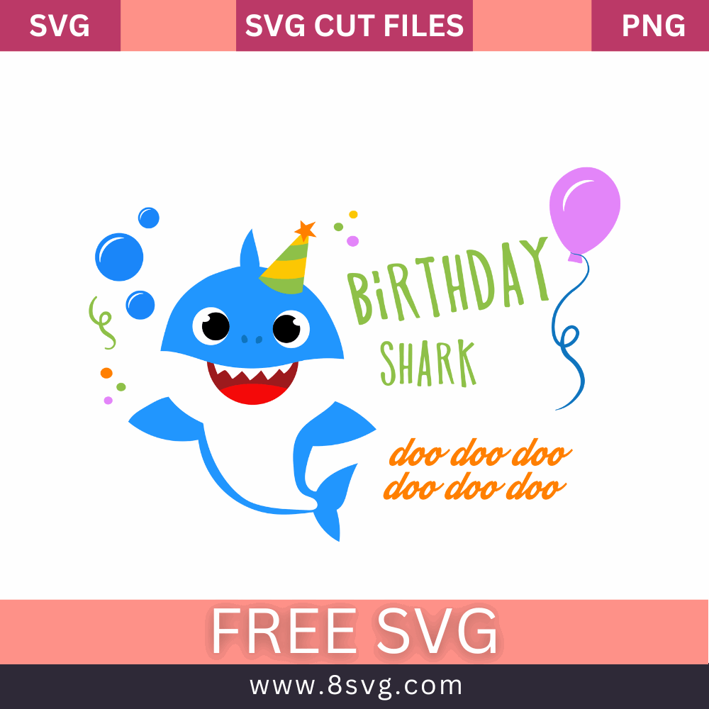 Birthday Shark Boy SVG Free Cut File for Cricut- 8SVG