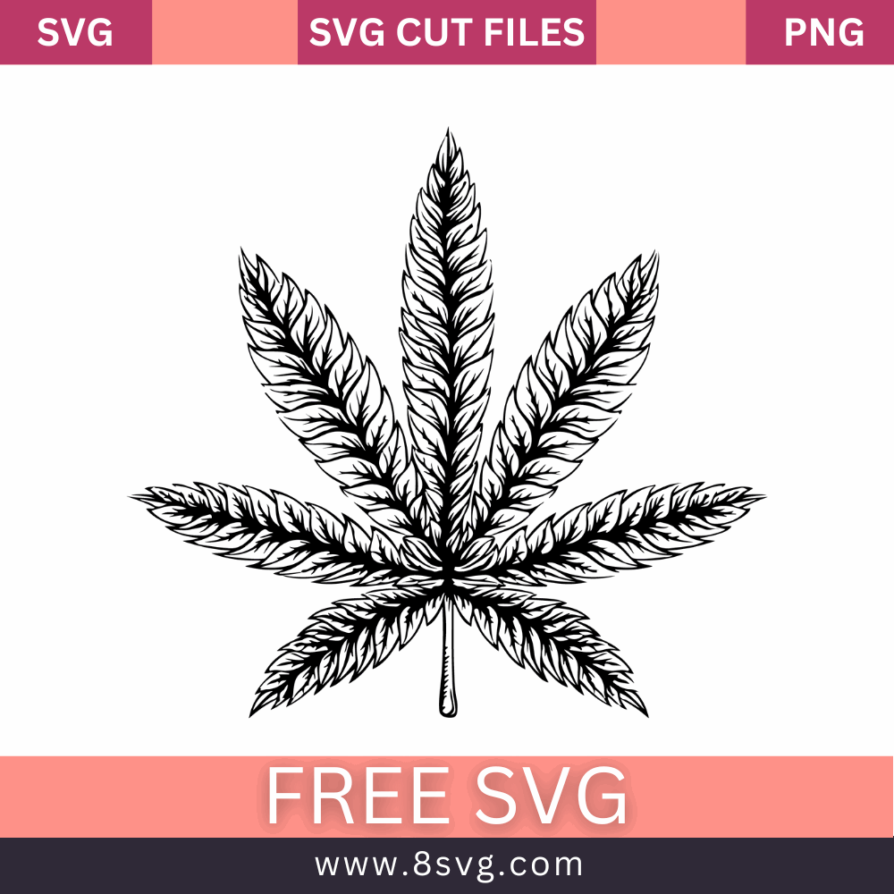 Black and White Weed Leaf SVG - Stoner 420 Bliss- 8SVG