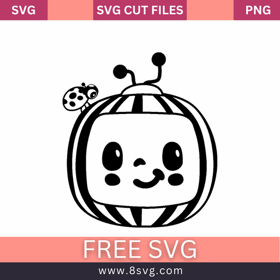 Cocomelon Svg Free Cut File silhouette & Outline Dwnload – 8SVG