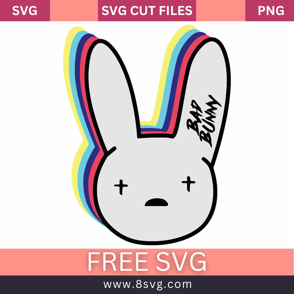 Bad Bunny Embroidery Svg Free Cut File For Download – RNOSA LTD | 8SVG