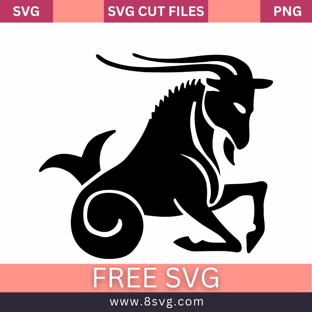 Capricorn Drawing SVG Free And Png Download cut files for cricut ...