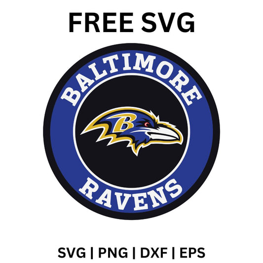 Baltimore Ravens Circle Logo SVG Free | Official Round Emblem Cut File for Cricut & Silhouette-8SVG