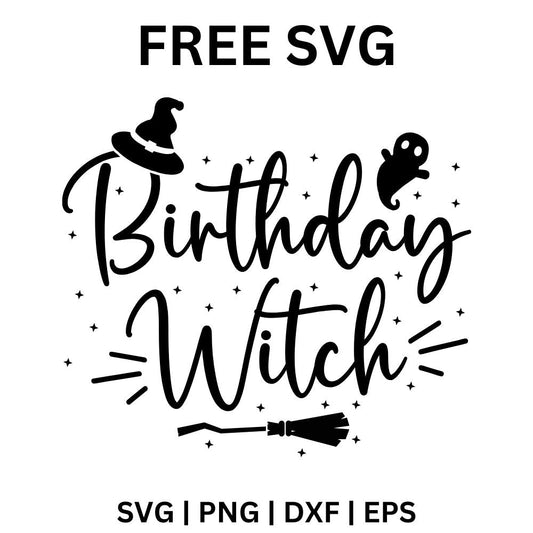 Birthday Witch SVG Free | Magical Celebration Design for Cricut & Silhouette-8SVG