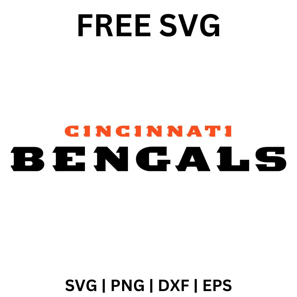 Cincinnati Bengals SVG Free | Clean Text-Based Football Logo for Cricut & Silhouette-8SVG
