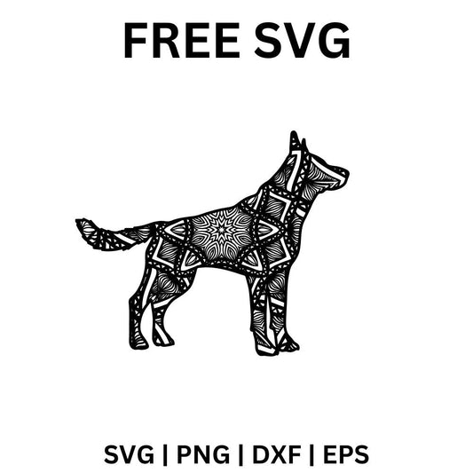 Decorative Dog SVG Free | Zentangle Pet Outline for Cricut & Silhouette