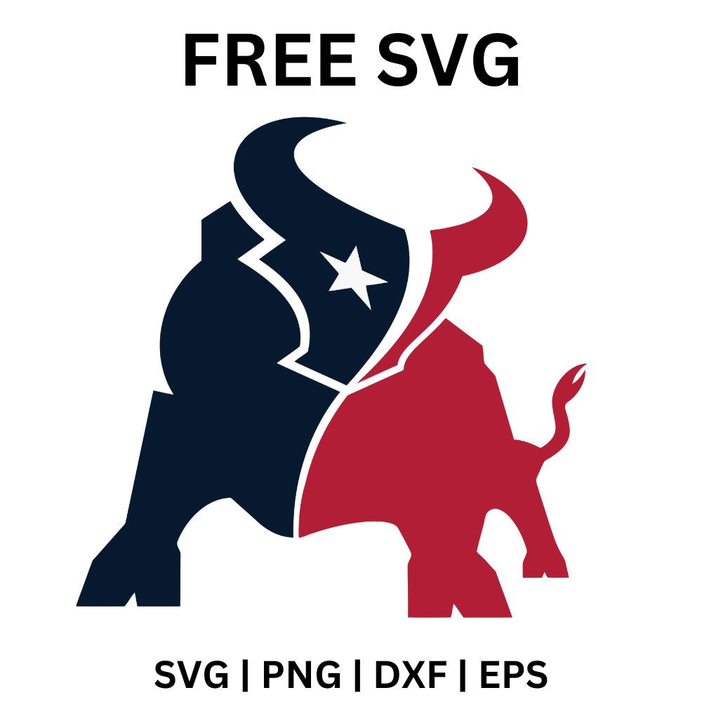 Houston Texans SVG Free | Split Bull and Texas Mascot Graphic for Cricut & Silhouette-8SVG