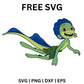Luca Flying Sea Monster SVG Free | Cool Ocean Character Clipart for Cricut & Silhouette