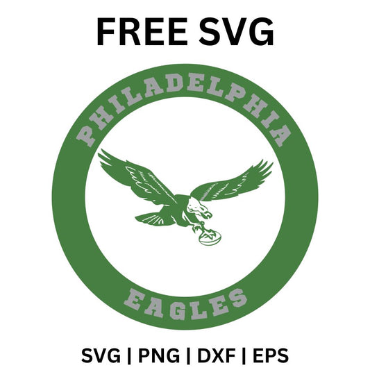 Philadelphia Eagles Circle SVG Free | Retro Badge Design for Cricut & Silhouette
