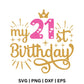 21st Birthday SVG Free File for Cricut or Silhouette-8SVG