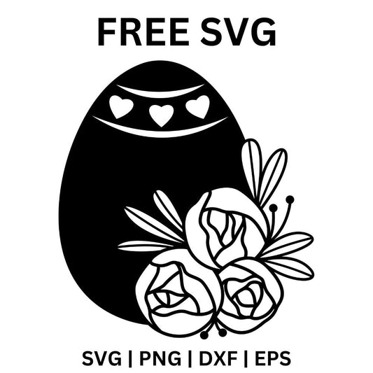 Love & Flowers Easter Egg - Free SVG Cut File-8SVG