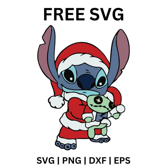 Stitch Teddy Bear Christmas SVG Free for Cards and Gifts-8SVG