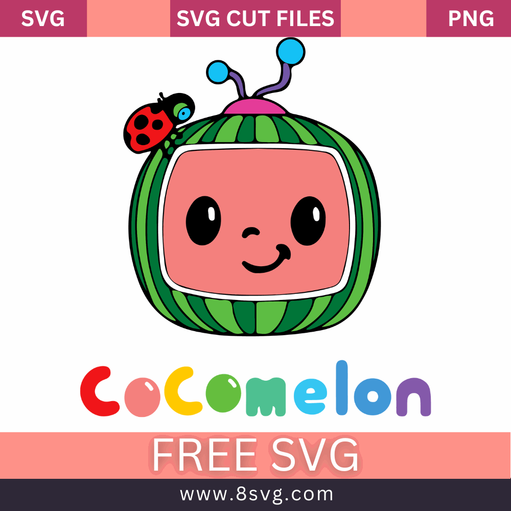 Cocomelon Face SVG Free Cut File Download- 8SVG