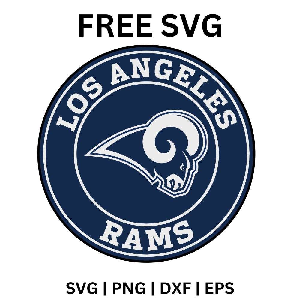 Los Angeles Rams SVG Free | Vintage Circular Logo Design for Cricut ...