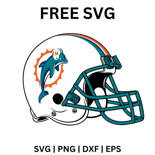 Miami Dolphins Helmet SVG Free | Football Helmet Design Cut File for Cricut & Silhouette