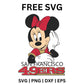 49ers Minnie Mouse SVG Free | Cute San Francisco Fan Character for Cricut & Silhouette