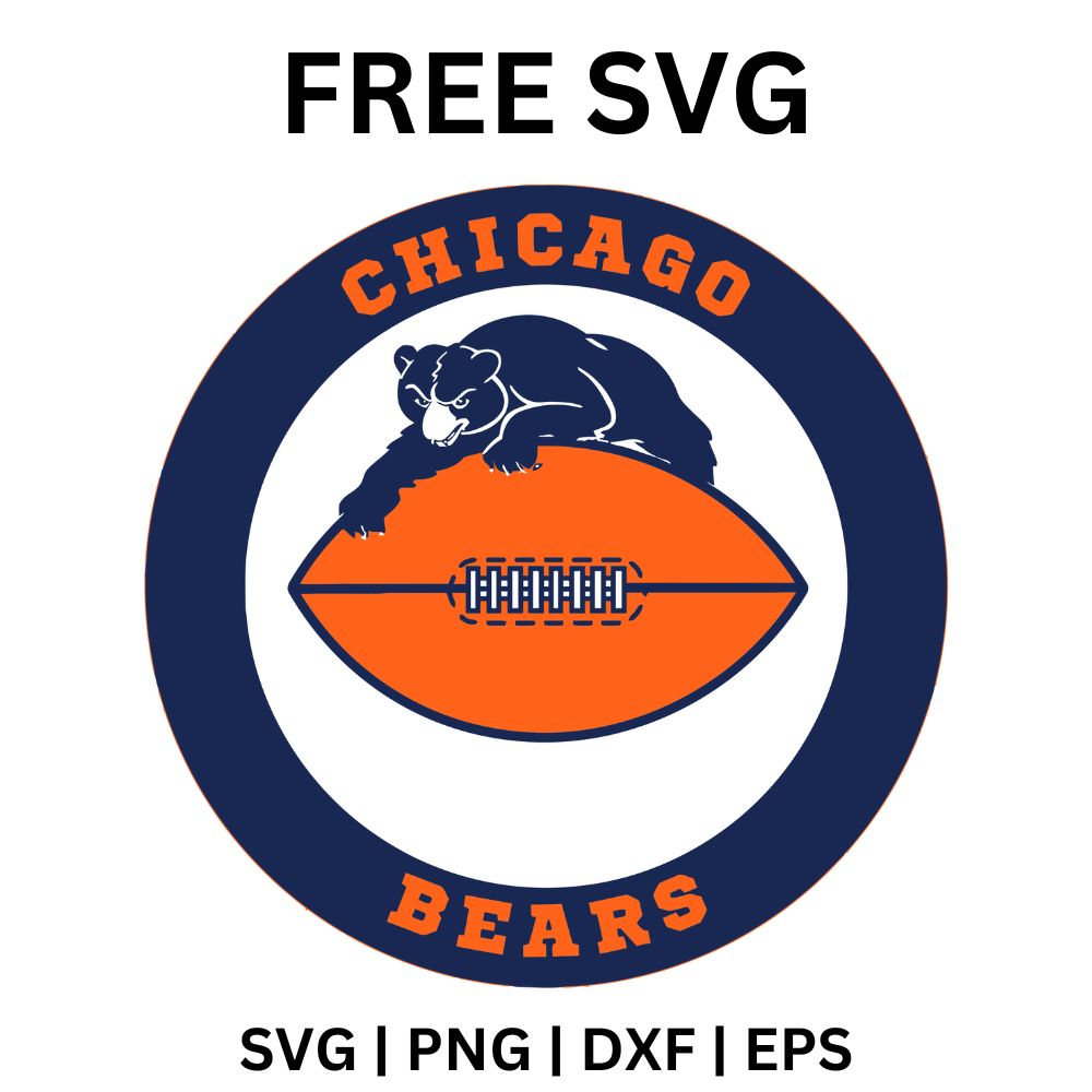 Chicago Bears Football SVG Free | Classic Sports Logo Design for Cricut & Silhouette-8SVG