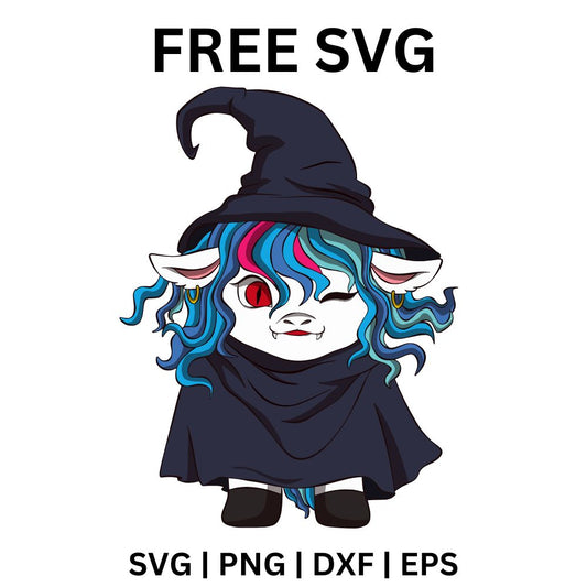 Cute Witch SVG Free | Adorable Halloween Girl Witch for Cricut & Silhouette-8SVG