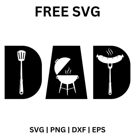 Dad BBQ Tools SVG Free | Grill Master Cut File for Cricut & Silhouette