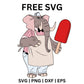 Elephant Eating Popsicle SVG Free | Summer Cartoon Character for Cricut & Silhouette