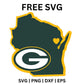 Green Bay Packers Wisconsin SVG Free | State Outline Football Logo for Cricut & Silhouette-8SVG