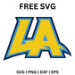 LA Letters Chargers SVG Free | Clean Yellow & Blue Text Cut File for Cricut & Silhouette