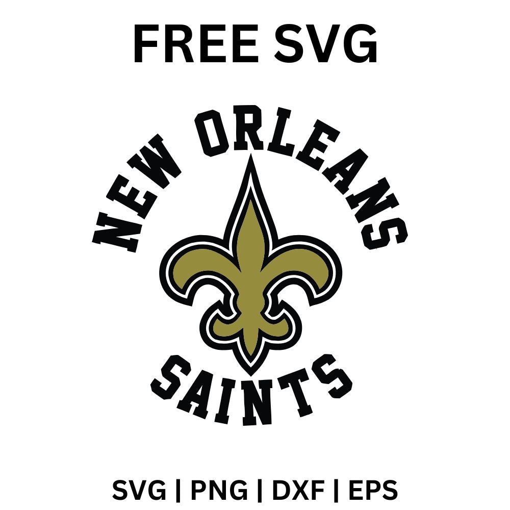 New Orleans Saints Classic Logo SVG Free | Arched Text and Emblem for Cricut & Silhouette
