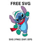 Stitch Christmas Pose SVG Free | Winter Clipart for Cricut & Silhouette