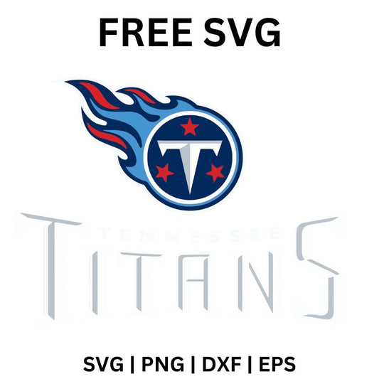 Tennessee Titans SVG Free | Stylized Text with Flaming Logo for Cricut & Silhouette