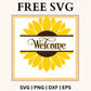 Welcome SVG Free | Sunflower Welcome Design for Cricut & Silhouette-8SVG