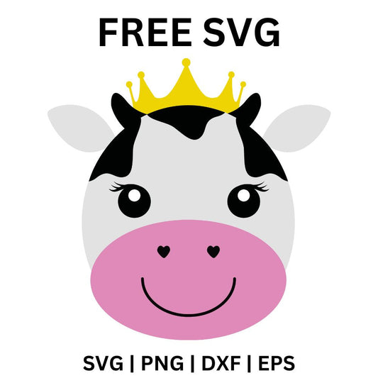 Cartoon Cow Face SVG Free File for Cricut & Silhouette-8SVG