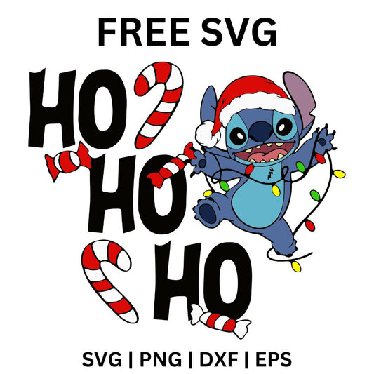 Funny Stitch with Candy Canes Ho Ho Ho SVG Free for Chrismas-8SVG