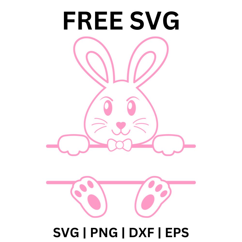 Monogram Bunny Easter Egg - Free SVG Cut File-8SVG