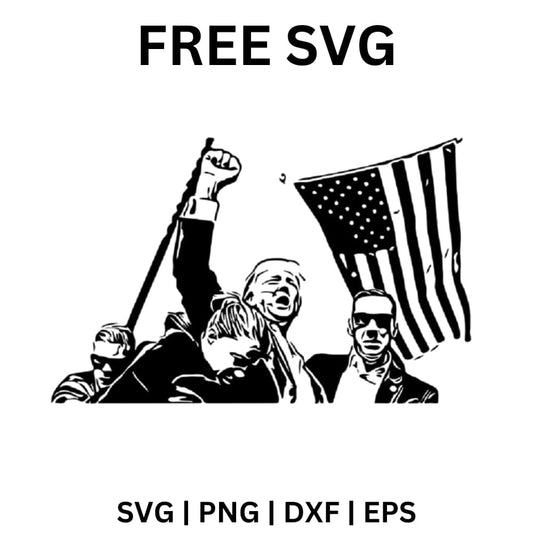 Rally Shooting Donald Trump - SVG Free File for Cricut-8SVG