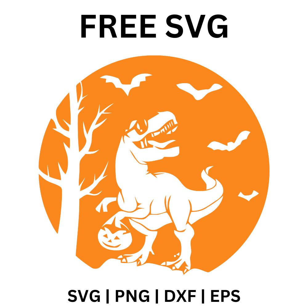 TREX Dinosaur Halloween SVG Free Cut File for Cricut & Silhouette-8SVG
