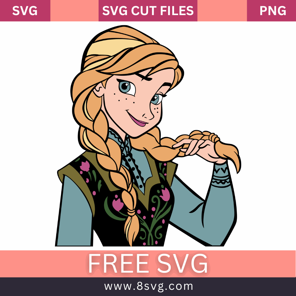 Disney Princess Anna layered Frozen Svg Free Cut File- 8SVG