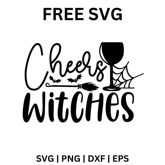 Cheers Witches SVG Free | Wine Glass Halloween Design for Cricut & Silhouette-8SVG