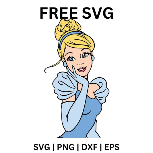 Cinderella Portrait SVG Free | Elegant Cartoon Face Cut File for Cricut & Silhouette