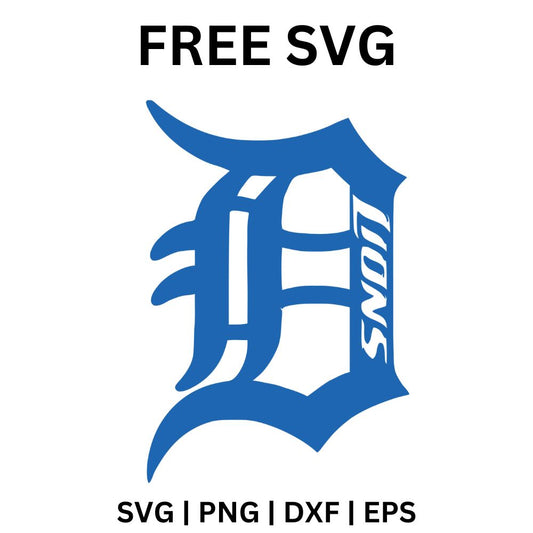 Detroit Lions Old English D SVG Free | Classic Detroit Monogram for Cricut & Silhouette-8SVG