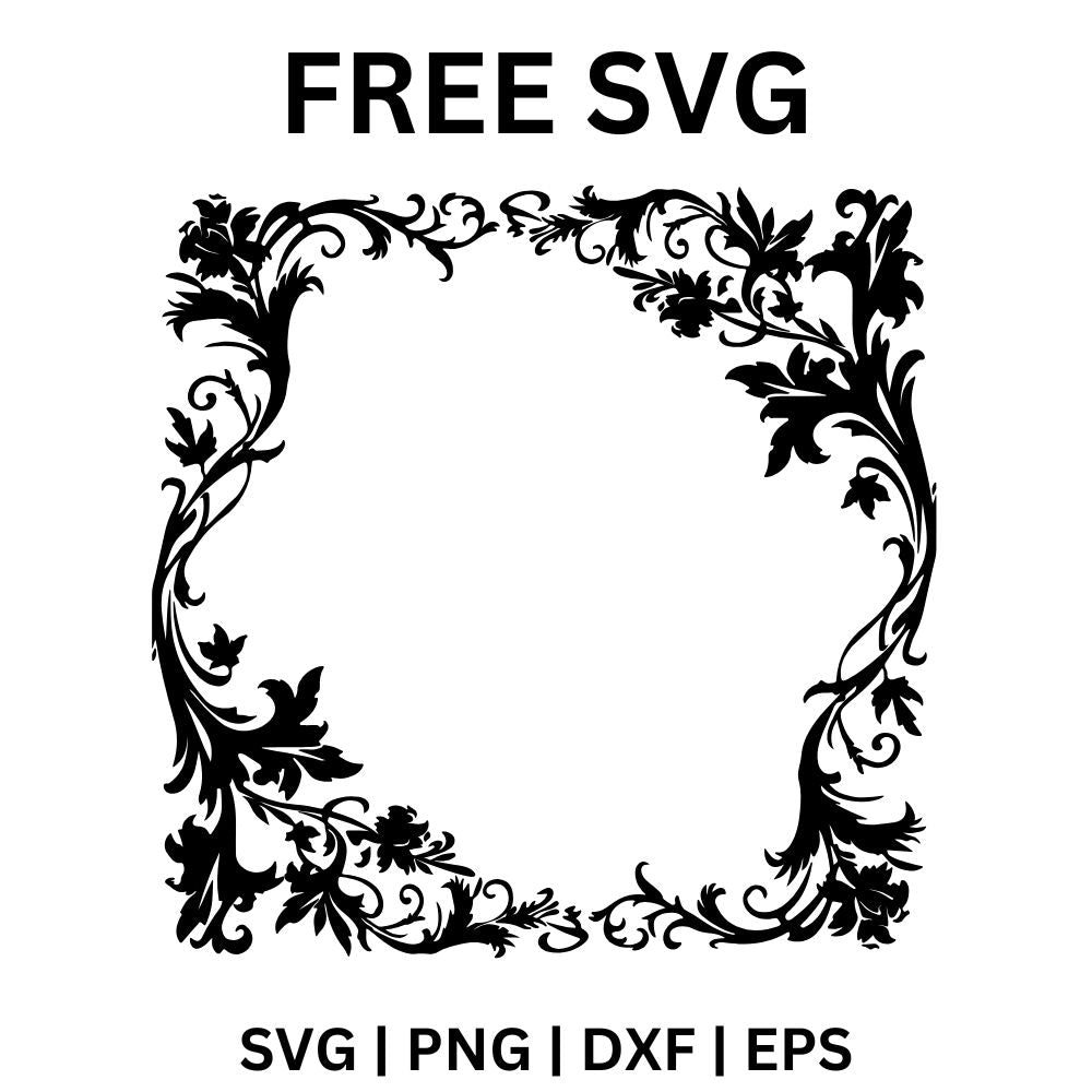 Fancy Frame SVG Free | Elegant Corner Flourish Border for Cricut & Sil ...