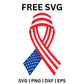 Patriotic Ribbon SVG Free | American Flag Awareness Ribbon for Cricut & Silhouette