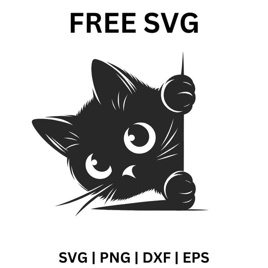 Playful Cat SVG Free | Funny Cat Peeking Design for Cricut & Silhouette