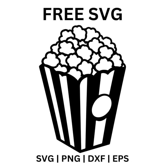 Popcorn SVG Free | Movie Night Popcorn Bucket SVG for Cricut & Silhouette