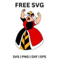 Queen of Hearts SVG Free | Royal Character with Raised Fist for Cricut & Silhouette
