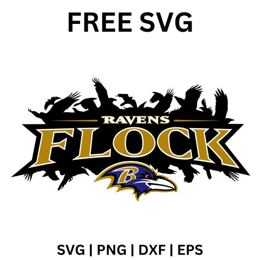 Ravens Flock SVG Free | Dynamic Fan-Inspired Graphic for Cricut & Silhouette-8SVG