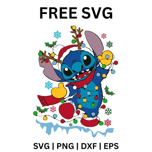 Merry and Bright Stitch Christmas SVG Free for Ornaments and Holiday Creations-8SVG