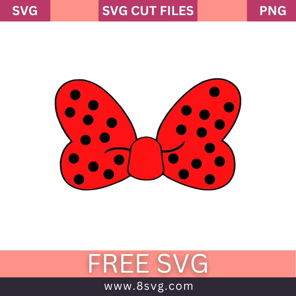 Bow Minnie DISNEY Svg Free Cut File for Cricut- 8SVG
